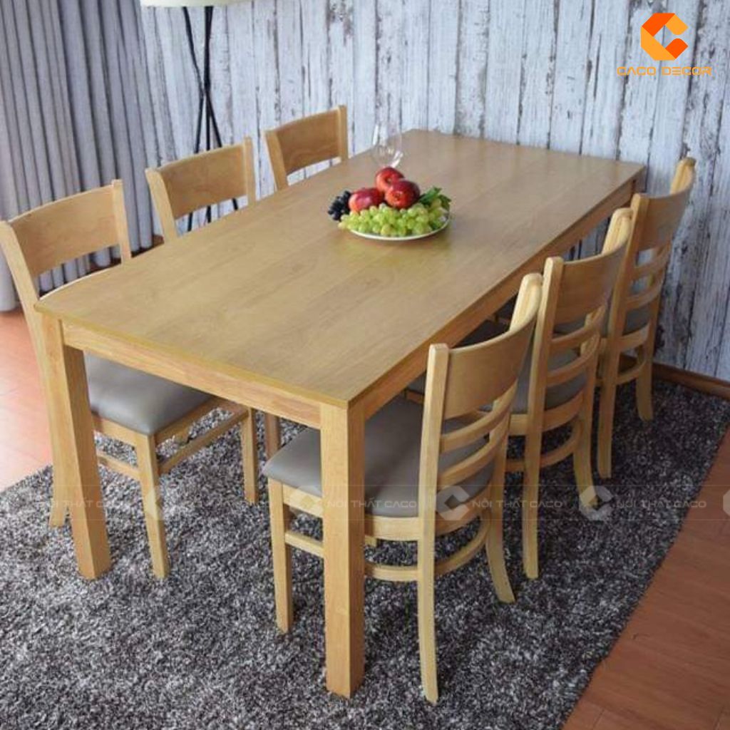 Bàn ăn gỗ tự nhiên BA045 màu vàng