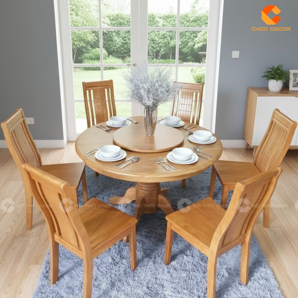 Bàn ăn gỗ tự nhiên BA051 hiện đại