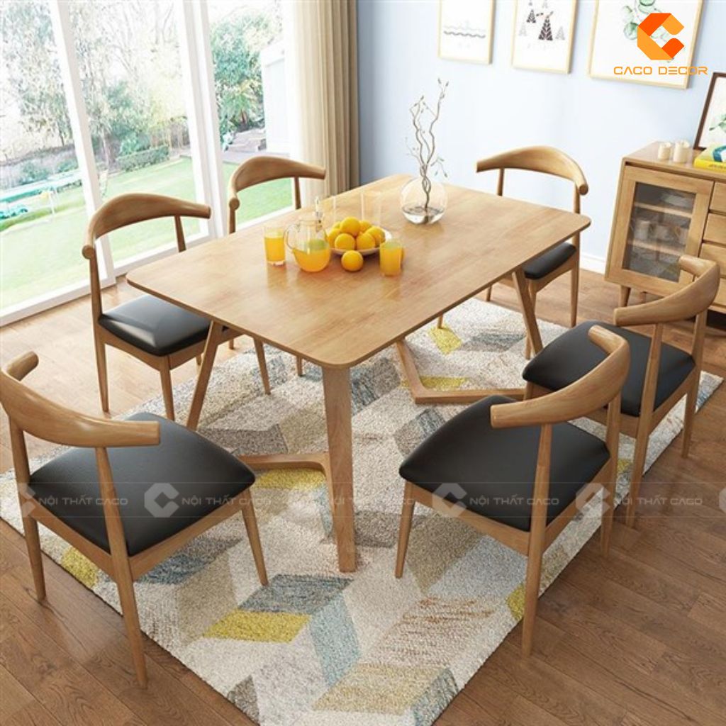 Bộ Bàn Ăn Gỗ Tự Nhiên BA055 Tinh Tế Trong Từng Đường Nét & Phong Cách Minimalist Hiện Đại 2