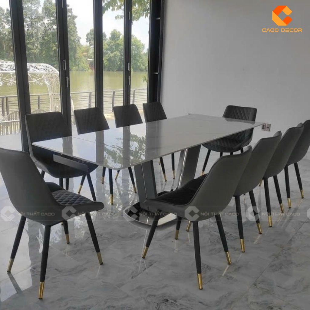 Bàn ăn mặt đá ceramic BA054 cao cấp