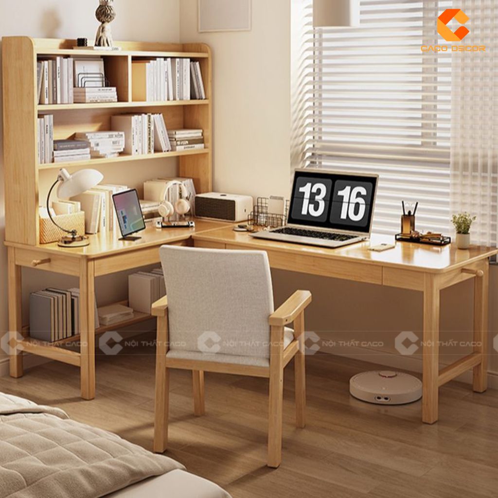 Bàn làm việc BLV027 màu vàng sáng cao cấp