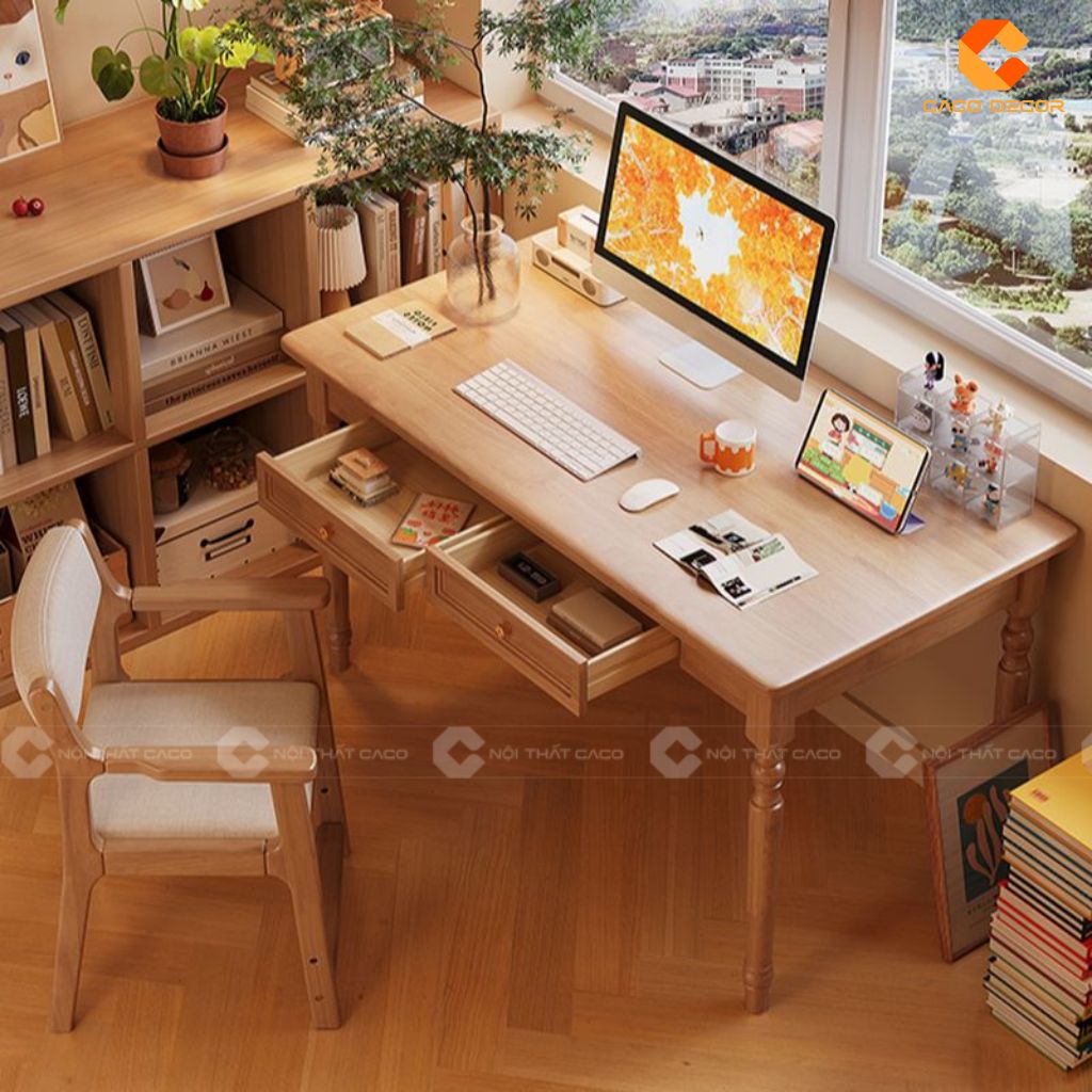 Bàn làm việc gỗ tự nhiên BLV028 cao cấp