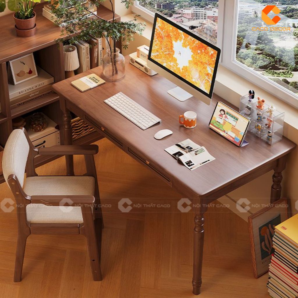 Bàn làm việc gỗ tự nhiên BLV028
