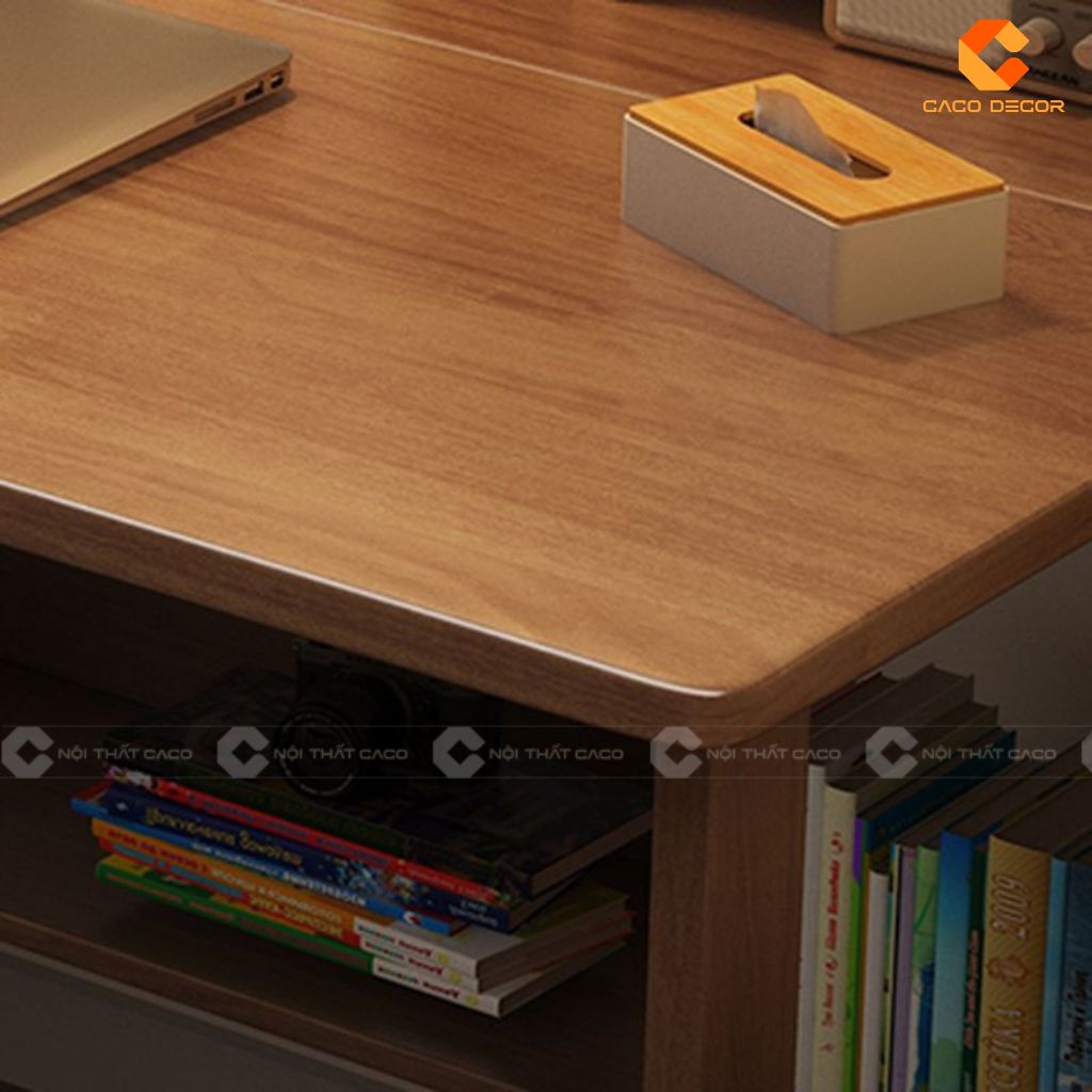 Bàn Làm Việc Gỗ Tự Nhiên BLV032 Thiết Kế Thông Minh Tích Hợp Kệ Sách Đa Năng 3
