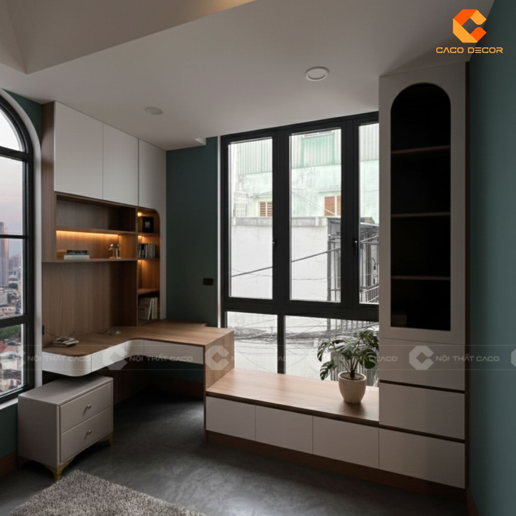 Hình ảnh 3D bàn làm việc bàn giao cho khách hàng 