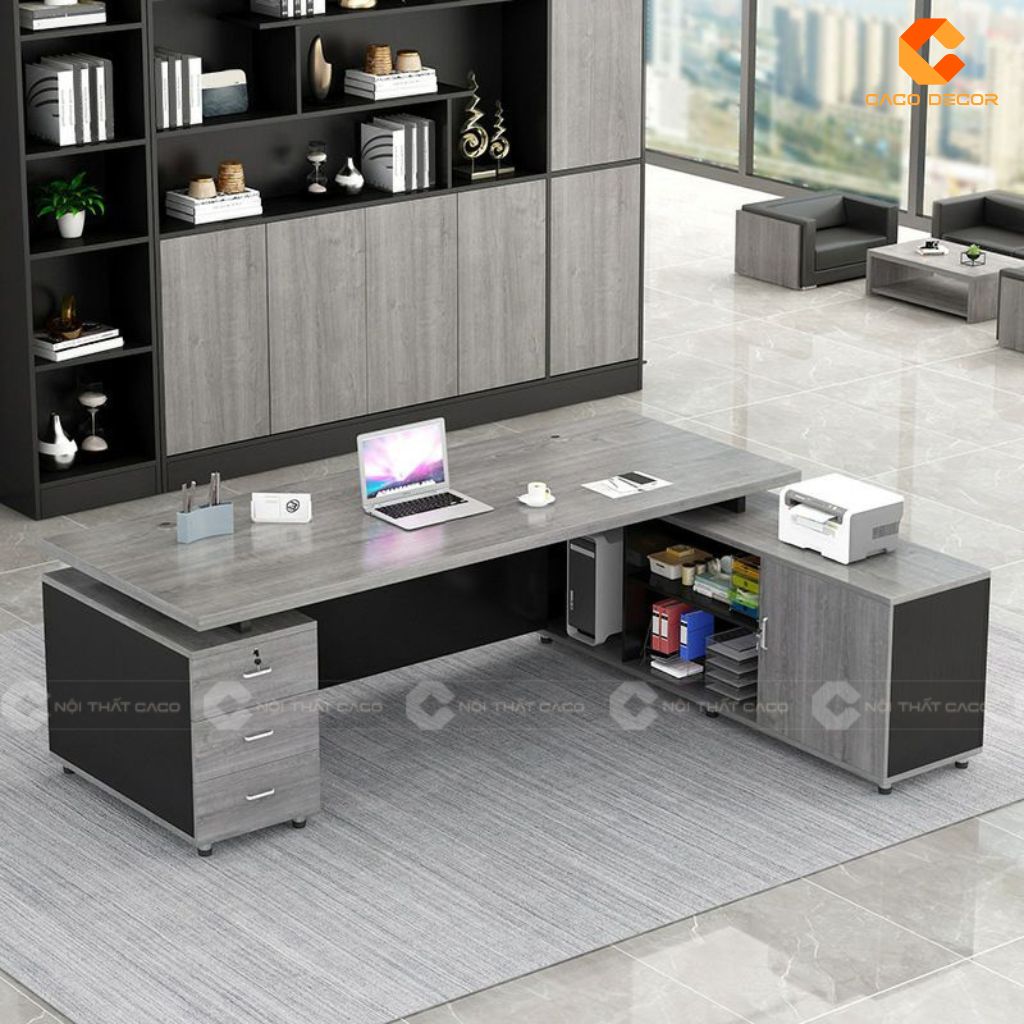 Bàn Làm Việc Giám Đốc BGD012 Khí Chất Lãnh Đạo Từ Gam Màu Xám Thời Thượng 5