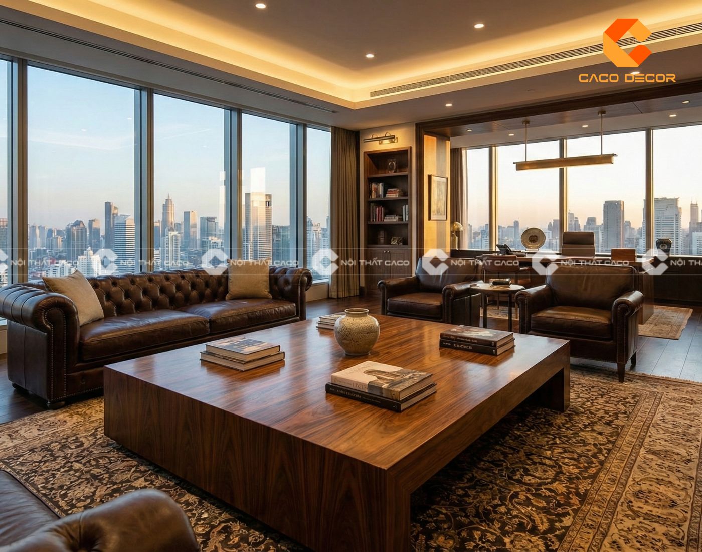 Mẫu bàn trà văn phòng cho giám đốc