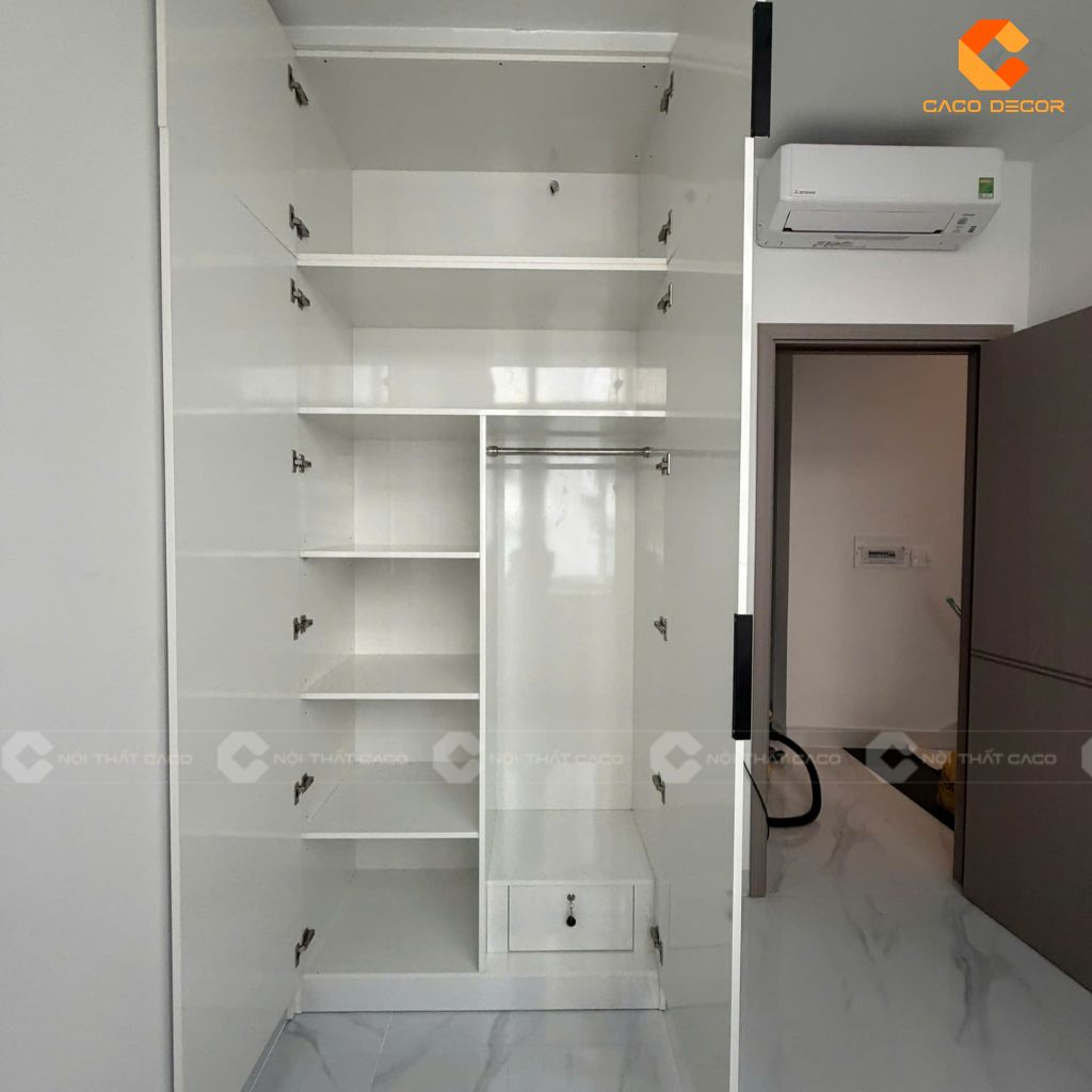 Hình ảnh bên trong tủ áo bàn giao cho khách hàng