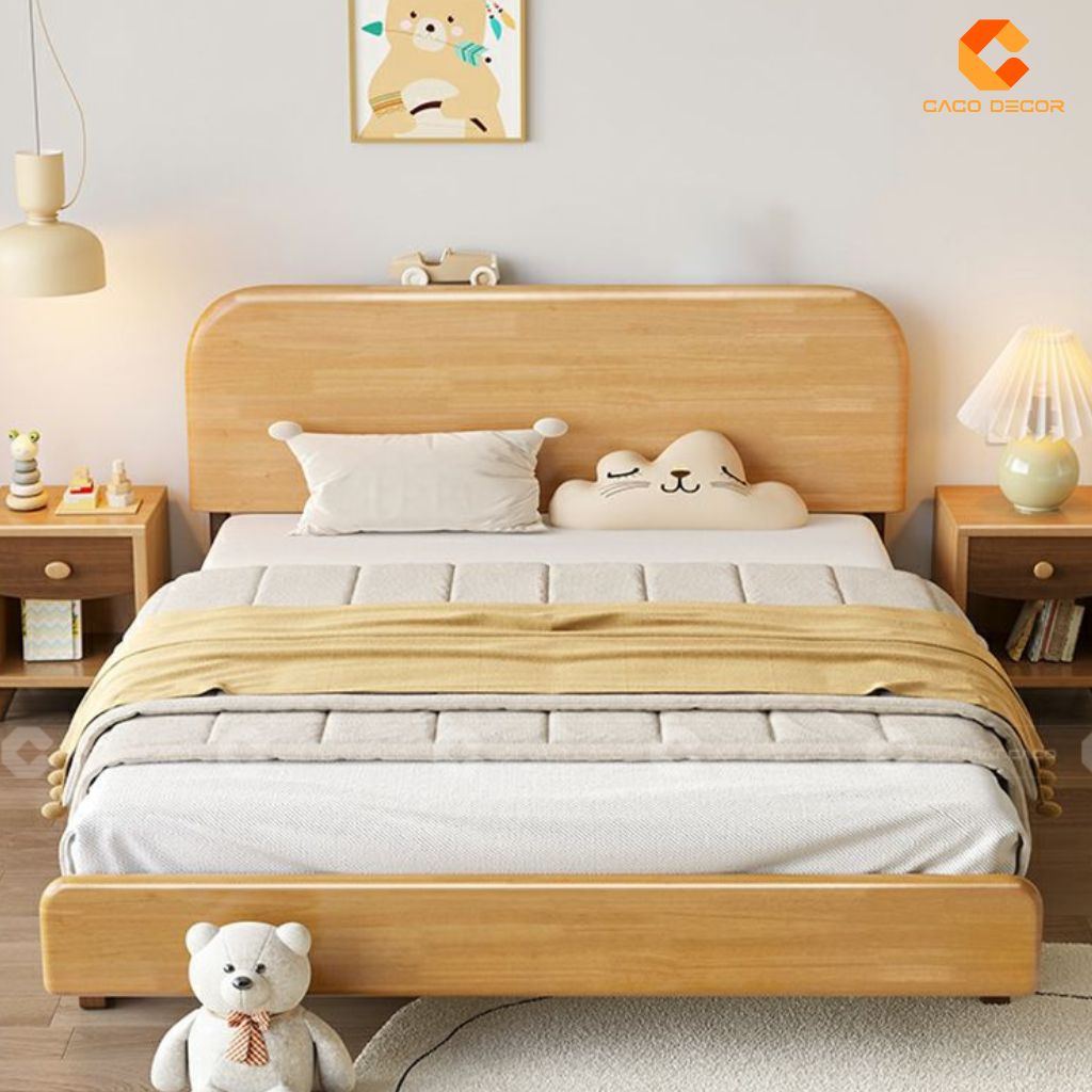 Giường Ngủ Trẻ Em Gỗ Tự Nhiên GNTE042 Vẻ Đẹp Mộc Mạc, Nâng Niu Giấc Ngủ 4