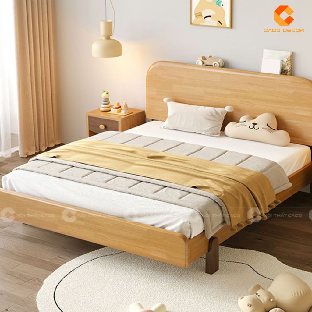 Giường Ngủ Trẻ Em Gỗ Tự Nhiên GNTE042 Vẻ Đẹp Mộc Mạc, Nâng Niu Giấc Ngủ 1