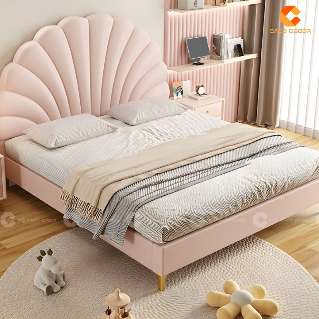 Giường Ngủ Trẻ Em GNTE044 Giấc Mơ Nàng Tiên Cá Giữa Đại Dương Hồng 2