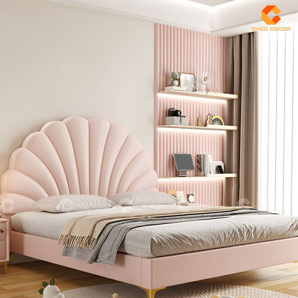 Giường Ngủ Trẻ Em GNTE044 Giấc Mơ Nàng Tiên Cá Giữa Đại Dương Hồng 1