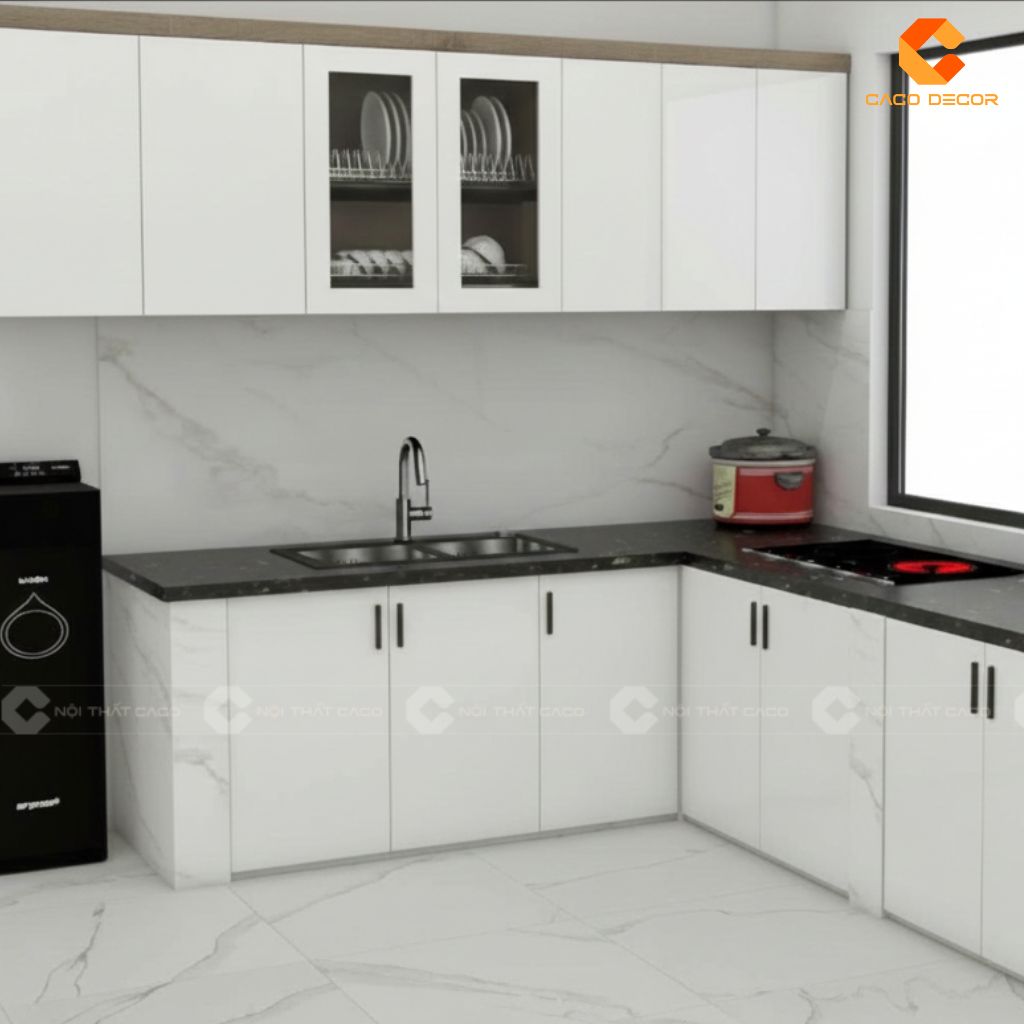 Hình ảnh 3D của tủ bếp khi bàn giao 