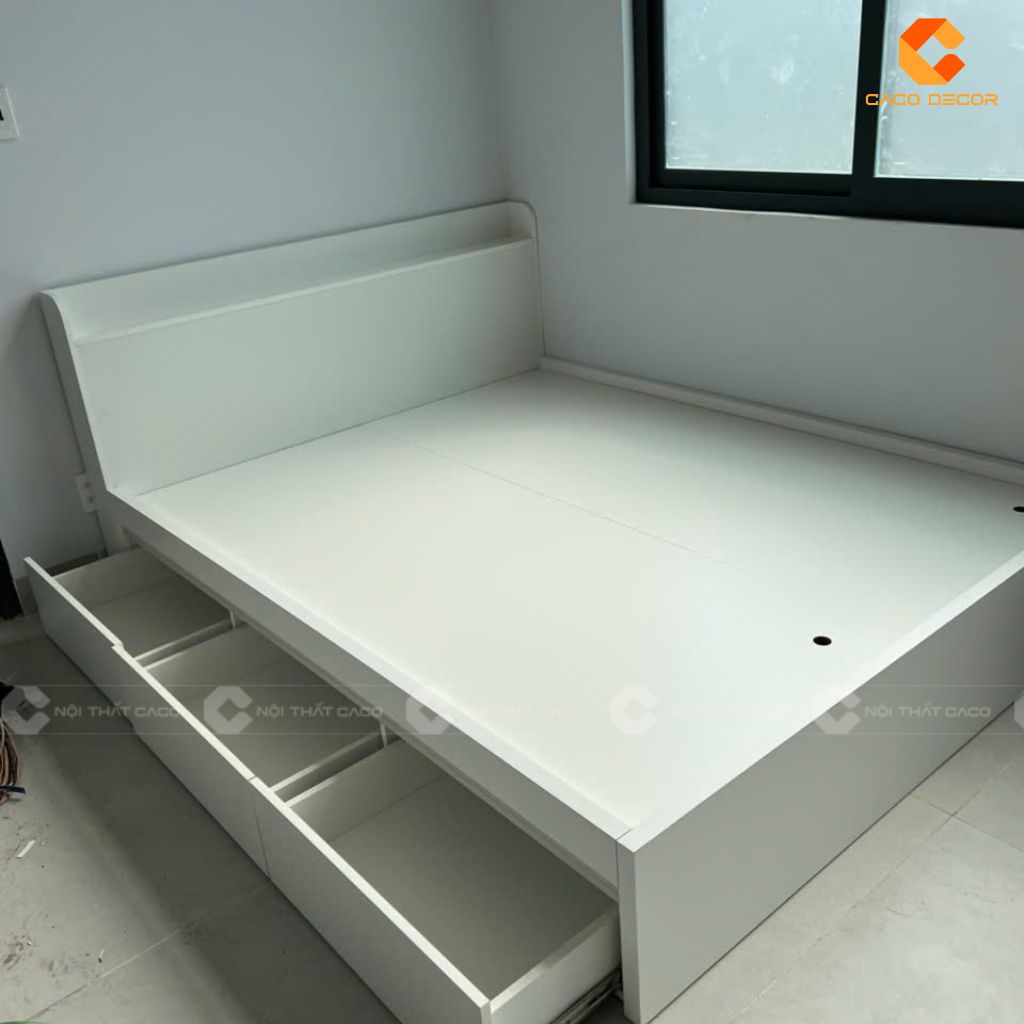 Giường ngủ hiện đại cao cấp với nhiều hộc kéo 