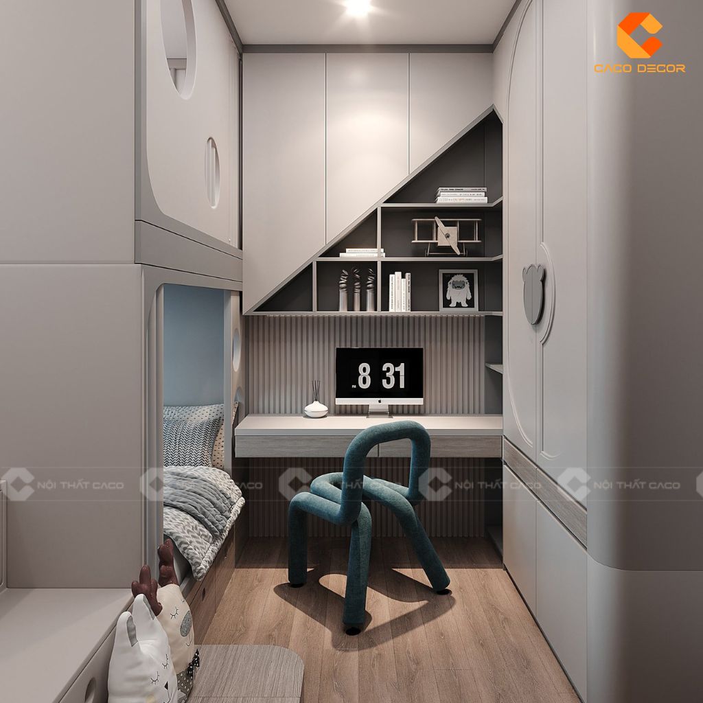 Phòng Ngủ Trẻ Em PNTE086 Giải Pháp Giường Tầng Thông Minh & Hiện Đại 2