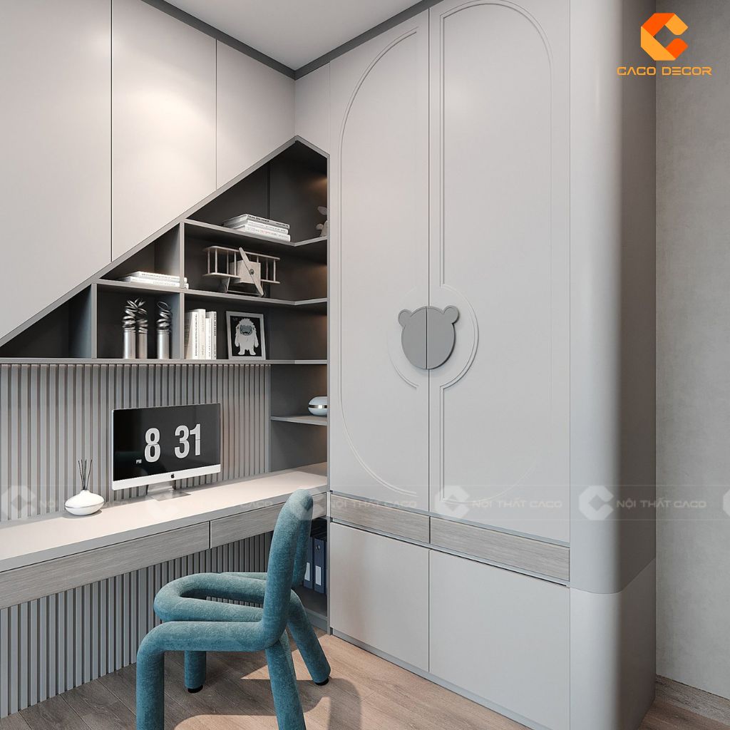 Phòng Ngủ Trẻ Em PNTE086 Giải Pháp Giường Tầng Thông Minh & Hiện Đại 4