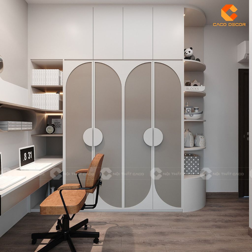 Phòng Ngủ Trẻ Em PNTE087 Thiết Kế Cánh Vòm & Giường Tầng Phong Cách Hàn Quốc 1