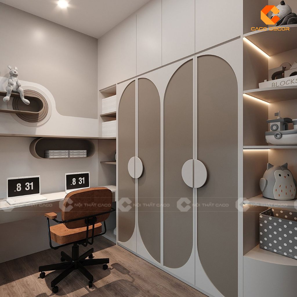Phòng Ngủ Trẻ Em PNTE087 Thiết Kế Cánh Vòm & Giường Tầng Phong Cách Hàn Quốc 2