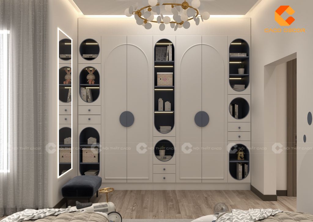 Tủ quần áo trẻ em hiện đại màu trắng