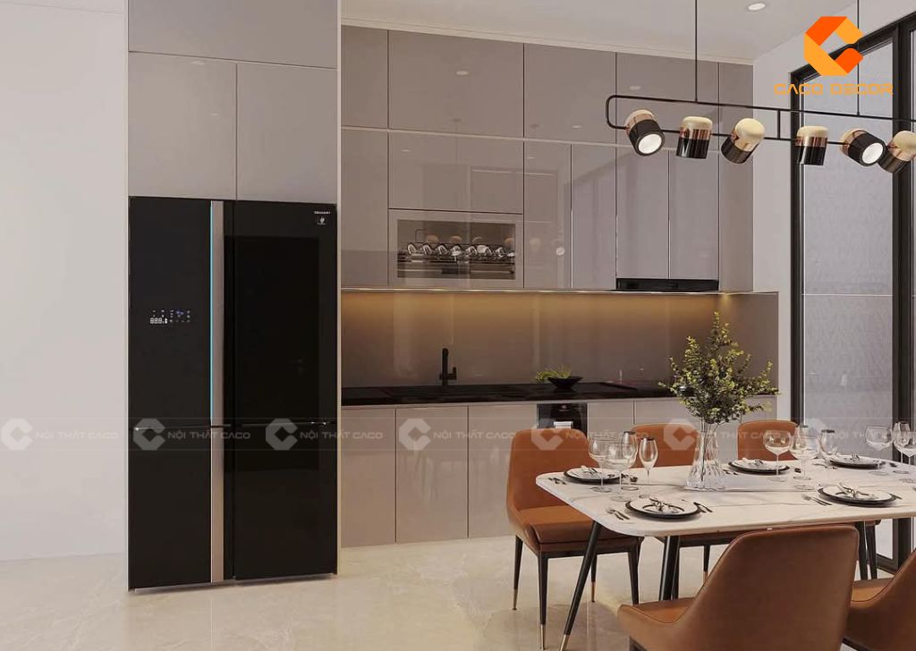 Tủ Bếp Acrylic Bóng Gương Là Gì? Ưu Điểm & Lý Do Nên Chọn Nội Thất CaCo 5