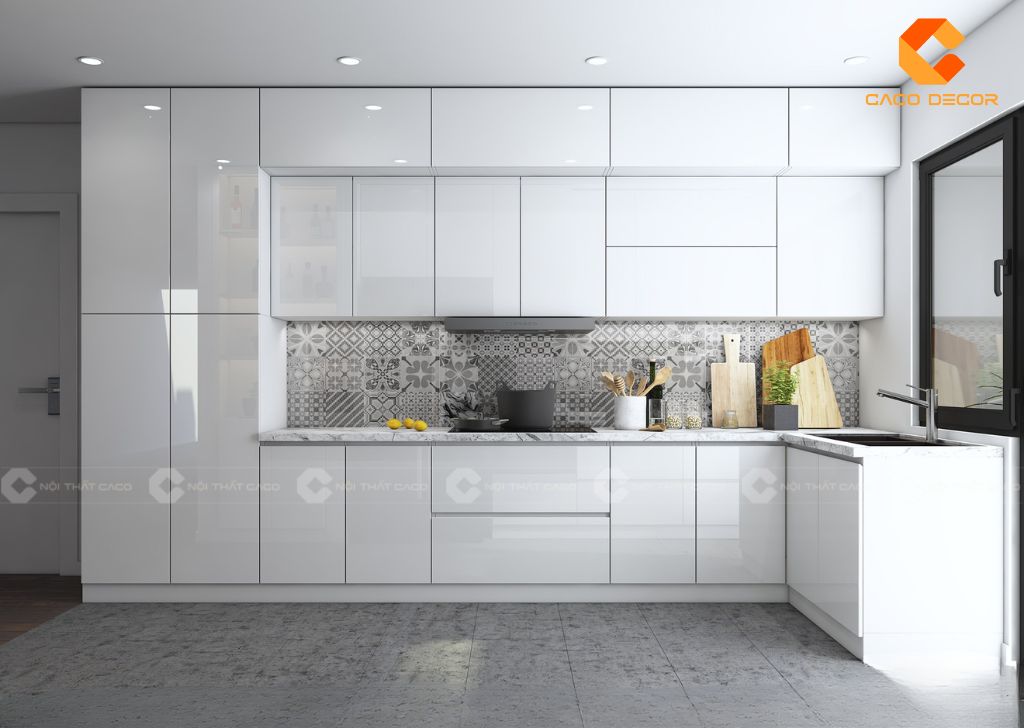 Tủ Bếp Acrylic Bóng Gương Là Gì? Ưu Điểm & Lý Do Nên Chọn Nội Thất CaCo 12