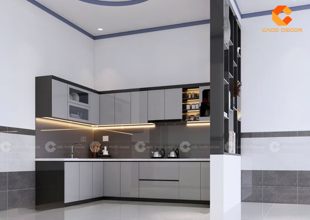 Tủ Bếp Acrylic Bóng Gương Là Gì? Ưu Điểm & Lý Do Nên Chọn Nội Thất CaCo 14