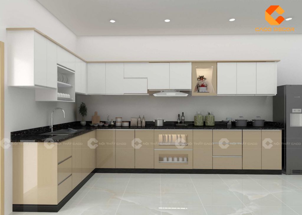 Tủ Bếp Acrylic Bóng Gương Là Gì? Ưu Điểm & Lý Do Nên Chọn Nội Thất CaCo 18