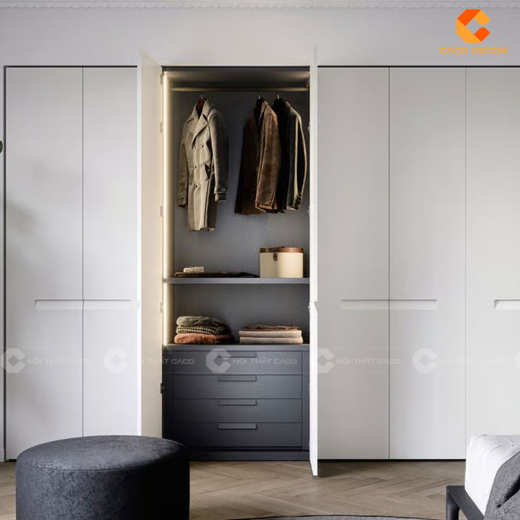 Mẫu Tủ Áo Âm Tường Gỗ Công Nghiệp Đẹp Tại CaCo 4
