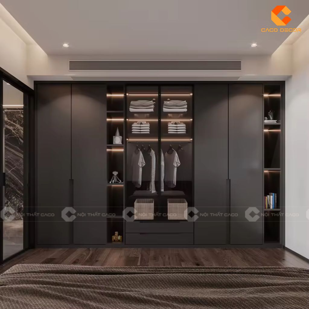 Mẫu Tủ Áo Âm Tường Gỗ Công Nghiệp Đẹp Tại CaCo 11