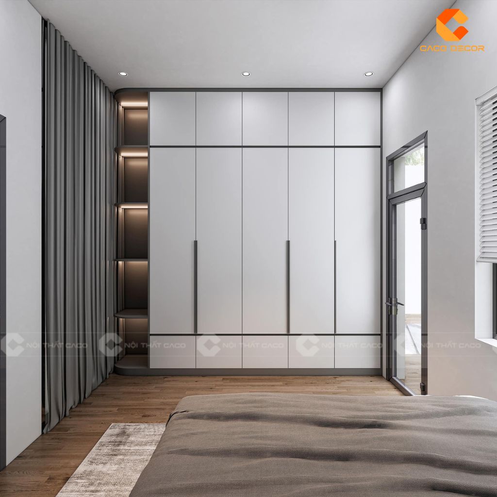 Mẫu Tủ Áo Âm Tường Gỗ Công Nghiệp Đẹp Tại CaCo 13