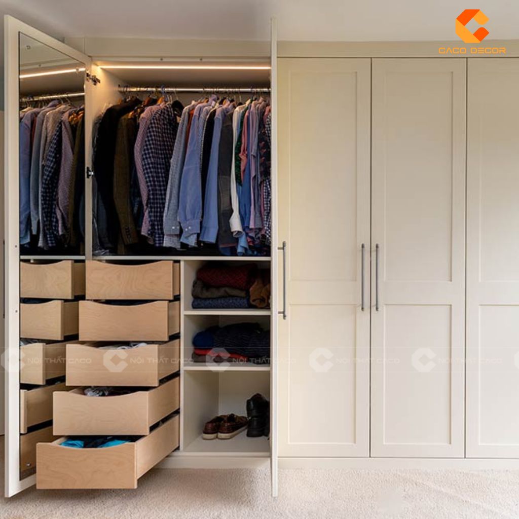 Mẫu Tủ Áo Âm Tường Gỗ Công Nghiệp Đẹp Tại CaCo 16