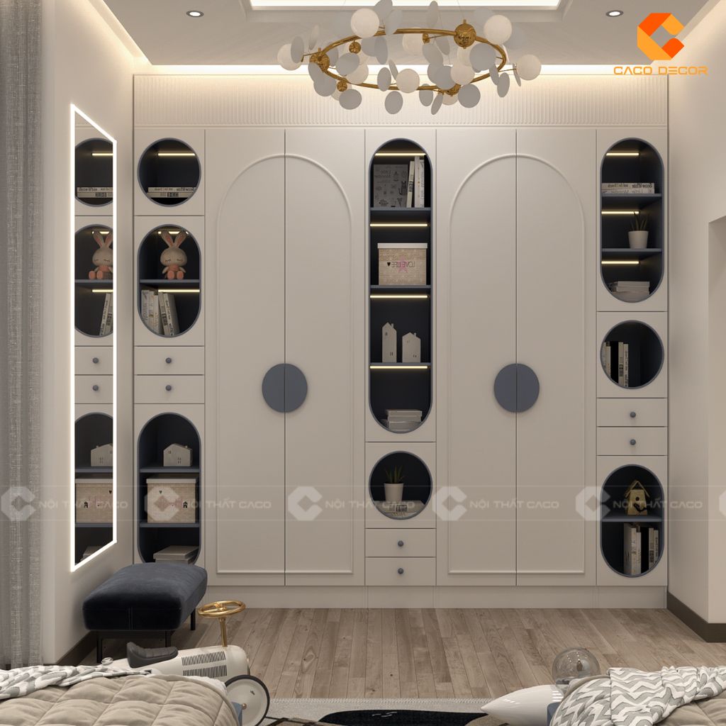 Mẫu Tủ Áo Âm Tường Gỗ Công Nghiệp Đẹp Tại CaCo 17