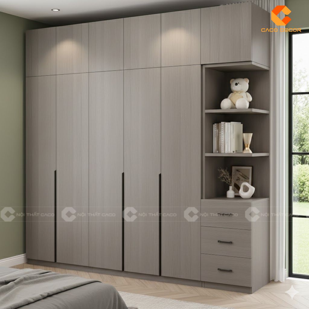 Những Mẫu Tủ Gỗ Công Nghiệp 5 Cánh Hiện Đại Đẹp 19