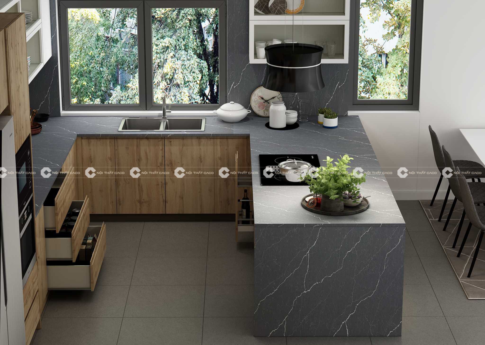 Thiết kế thi công nội thất nhà bếp sang trọng của chị Thảo ở Bến Tre