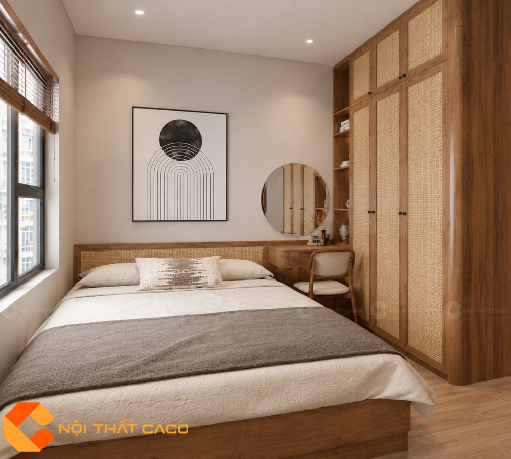 Thiết Kế Nội Thất 2 Phòng Ngủ Wabi Sabi Tại Căn Hộ Lux Garden