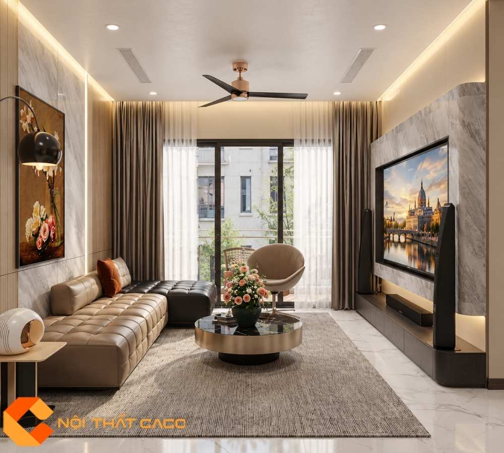 Thiết Kế Nội Thất Phòng Khách Anh Quốc Cường Tại Bình Dương