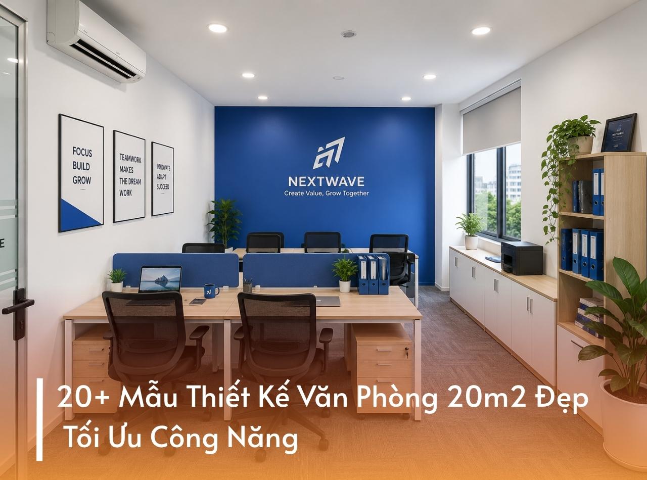 20+ Mẫu Thiết Kế Văn Phòng 20m2 Đẹp, Tối Ưu Công Năng