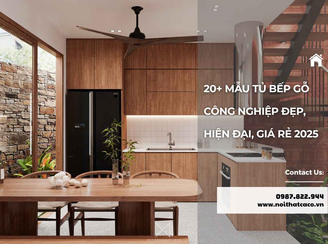 20+ mẫu tủ bếp gỗ công nghiệp đẹp, hiện đại và tiết kiệm