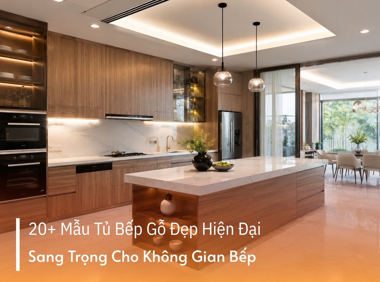 20+ Mẫu Tủ Bếp Gỗ Đẹp Hiện Đại, Sang Trọng Cho Không Gian Bếp
