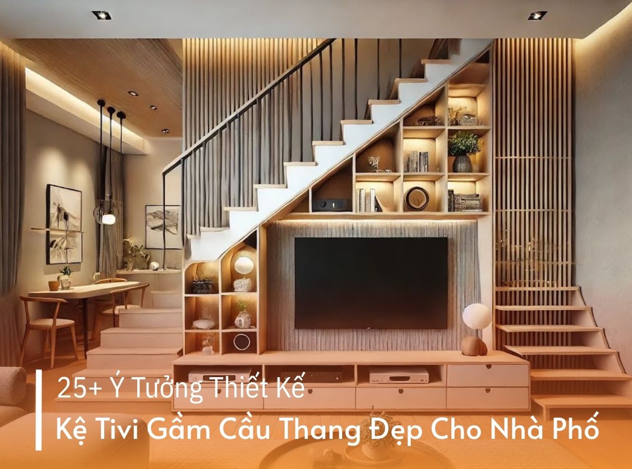 25+ Ý Tưởng Thiết Kế Kệ Tivi Gầm Cầu Thang Đẹp Cho Nhà Phố