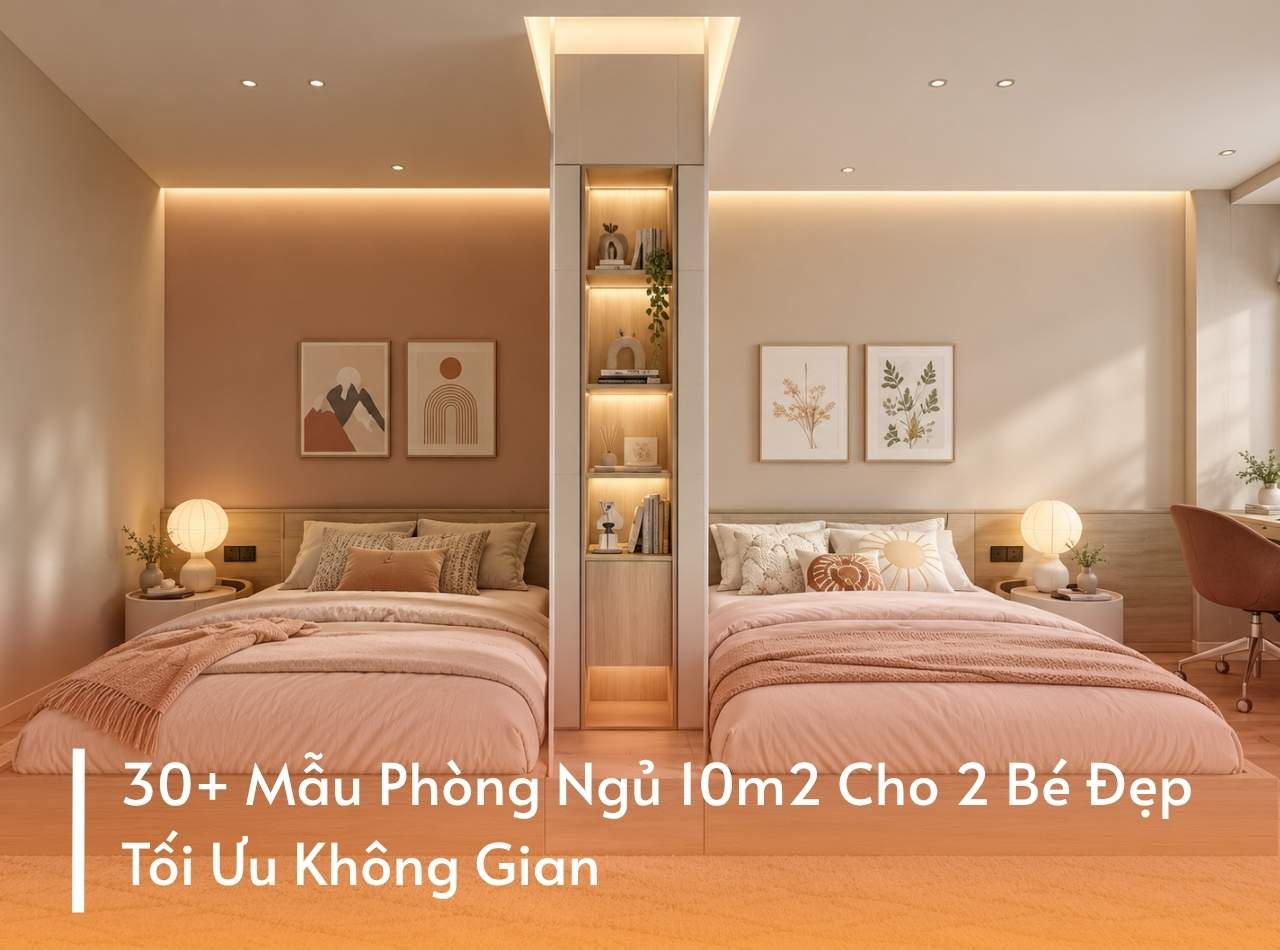 30+ Mẫu Phòng Ngủ 10m2 Cho 2 Bé Đẹp, Tối Ưu Không Gian