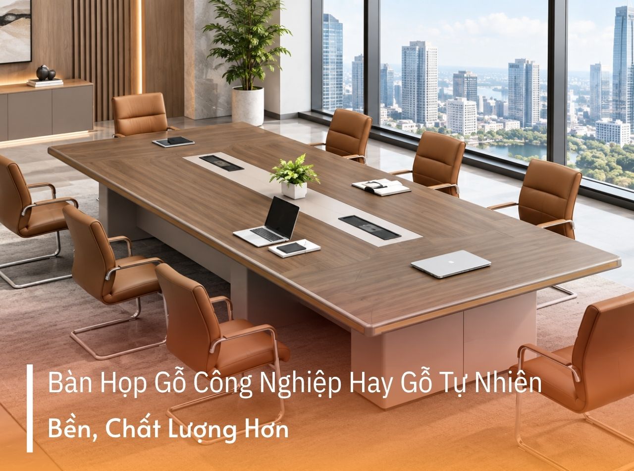 Bàn Họp Gỗ Công Nghiệp Hay Gỗ Tự Nhiên Bền Hơn?