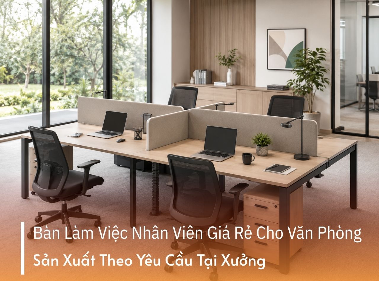 Bàn Làm Việc Nhân Viên Giá Rẻ, Gọn Bền Cho Văn Phòng