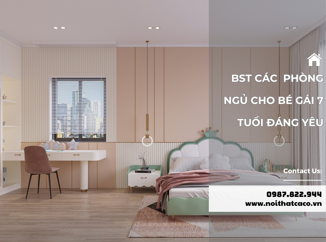 BST các mẫu phòng ngủ cho bé gái 7 tuổi “siêu” đáng yêu