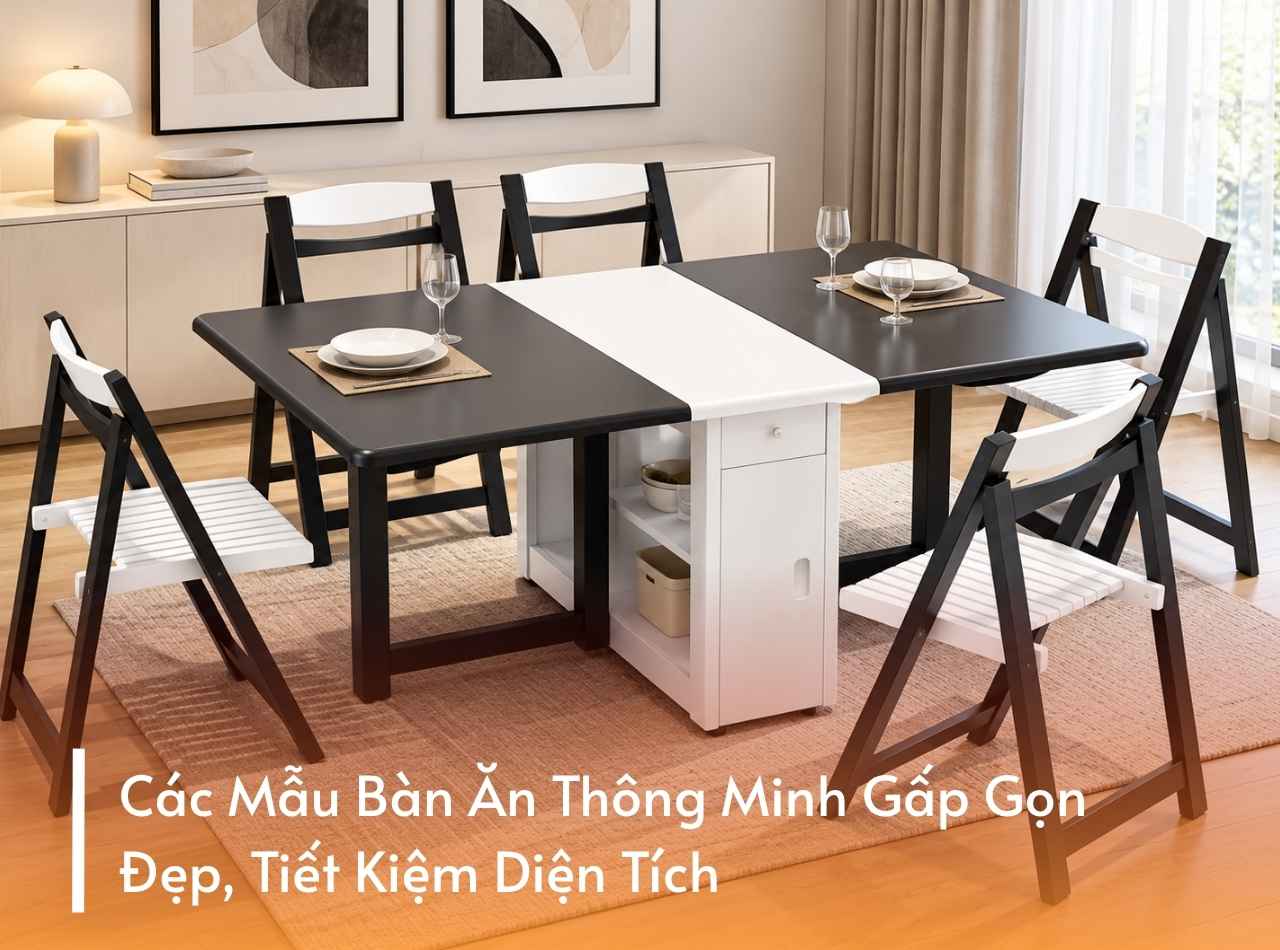 Các Mẫu Bàn Ăn Thông Minh Gấp Gọn Đẹp, Tiết Kiệm Diện Tích