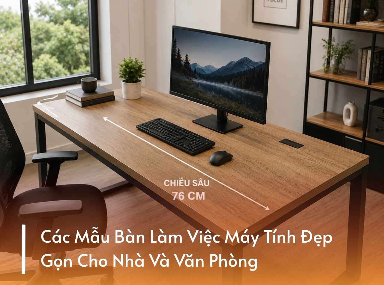 Các Mẫu Bàn Làm Việc Máy Tính Đẹp, Gọn Cho Nhà Và Văn Phòng