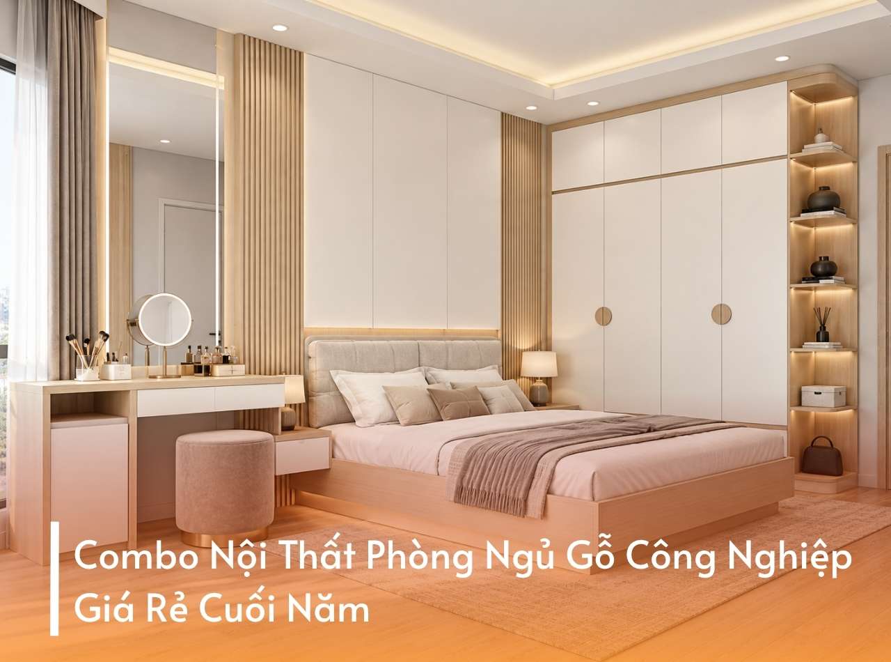 Combo Nội Thất Phòng Ngủ Gỗ Công Nghiệp Giá Rẻ Cuối Năm
