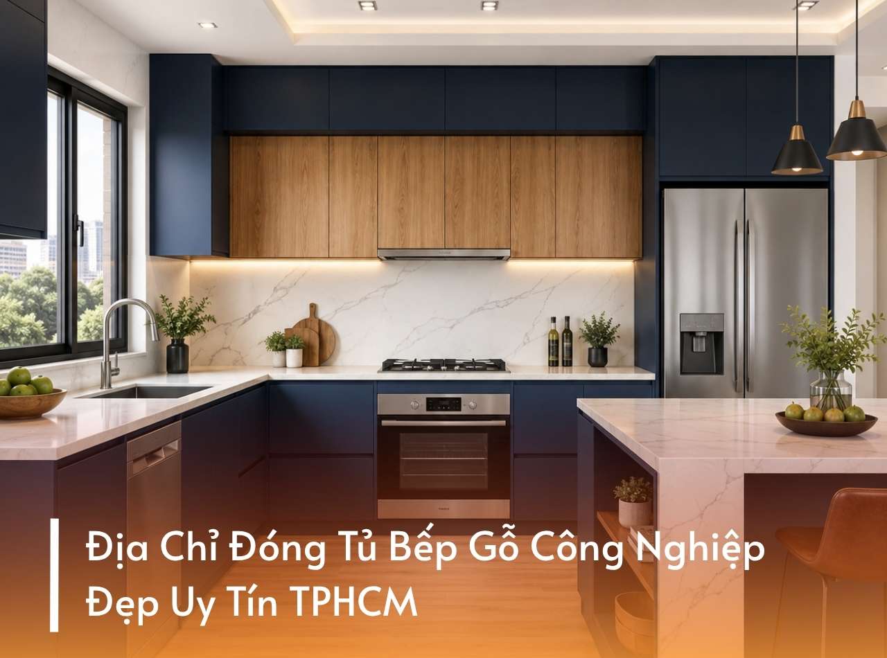 Địa Chỉ Đóng Tủ Bếp Gỗ Công Nghiệp Đẹp Uy Tín TPHCM