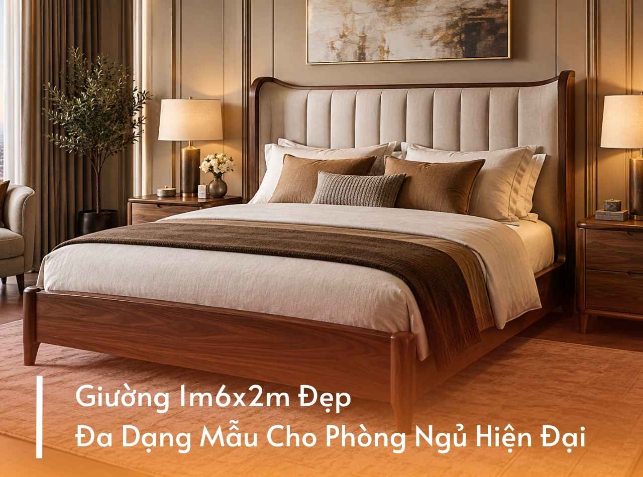 Giường 1m6x2m Đẹp, Đa Dạng Mẫu Cho Phòng Ngủ Hiện Đại