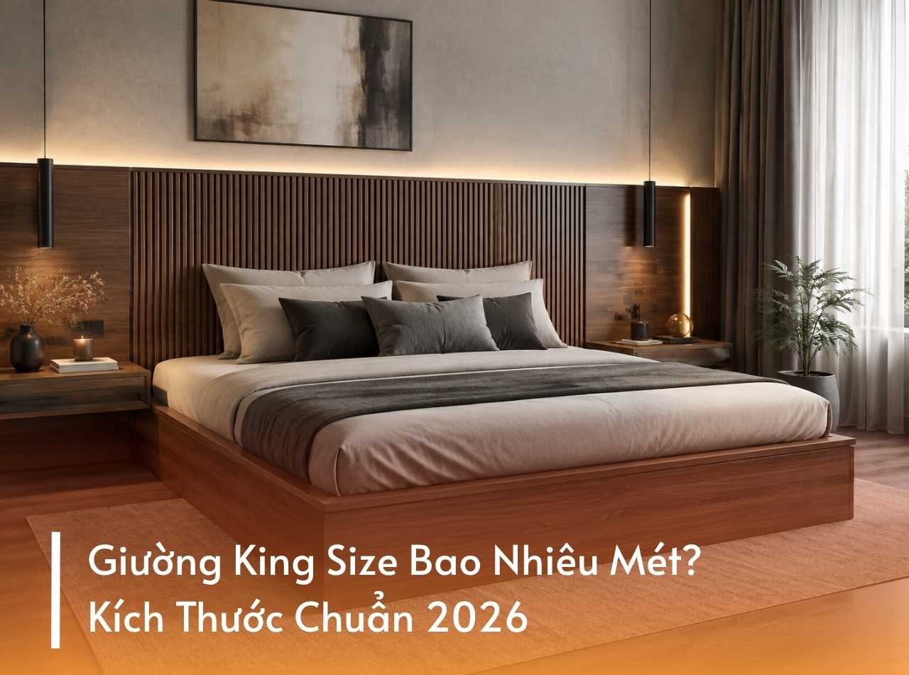 Giường King Size Bao Nhiêu Mét? Kích Thước Chuẩn 2026